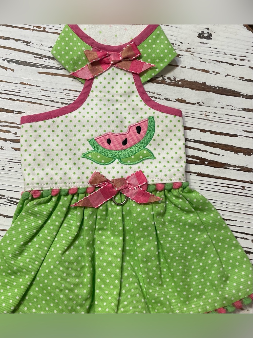 Green Polka Dot Watermelon Appliqué Pet  Dress
Medium